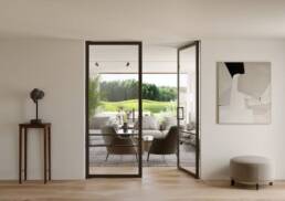 Porte verre acier aluminium
