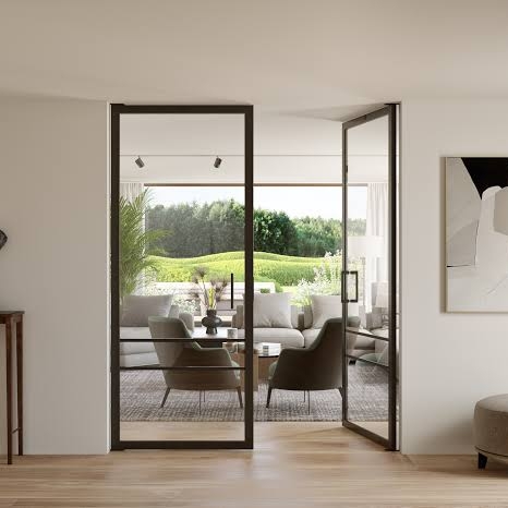 Porte verre acier aluminium